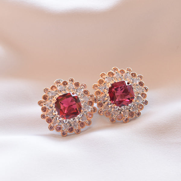 AD Stone Rose Gold Earrings - OT100782 – Kaya Online