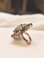 Load image into Gallery viewer, Rose gold Polish Ring with a Large Blue Gemstone 
