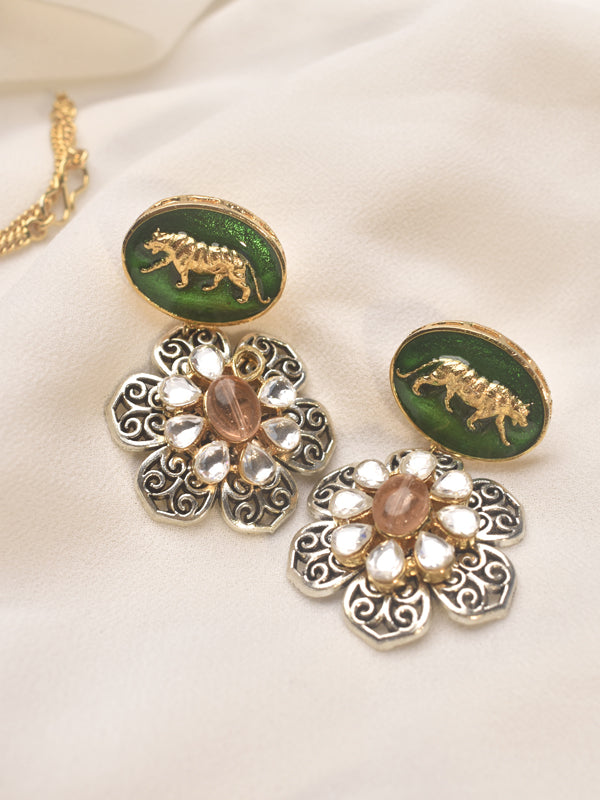 Royal Bengal Tiger Fine Kundan Pendant Set