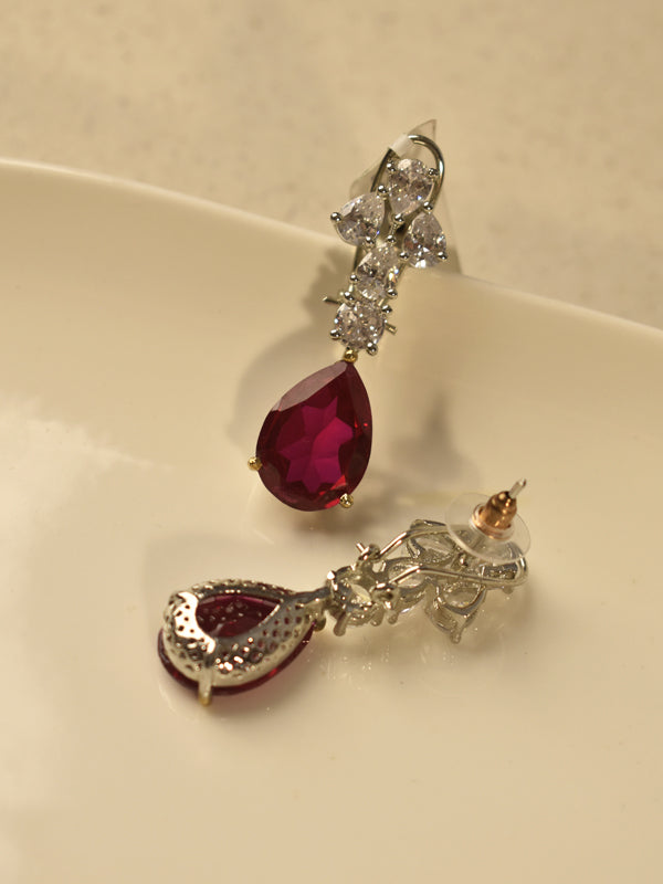 Ruby Red  AD Teardrop Danglers
