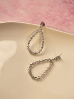 Load image into Gallery viewer, Silver-toned Teardrop Dangle Earrings
