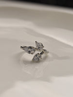 Load image into Gallery viewer, Silver Ring with Three Pear-Shaped Gemstones 
