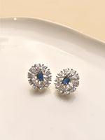 Load image into Gallery viewer, Silver Stud with Blue Gemstones
