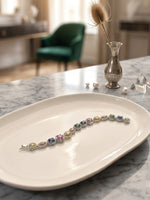 Load image into Gallery viewer, Silver bracelet with colorful stones
