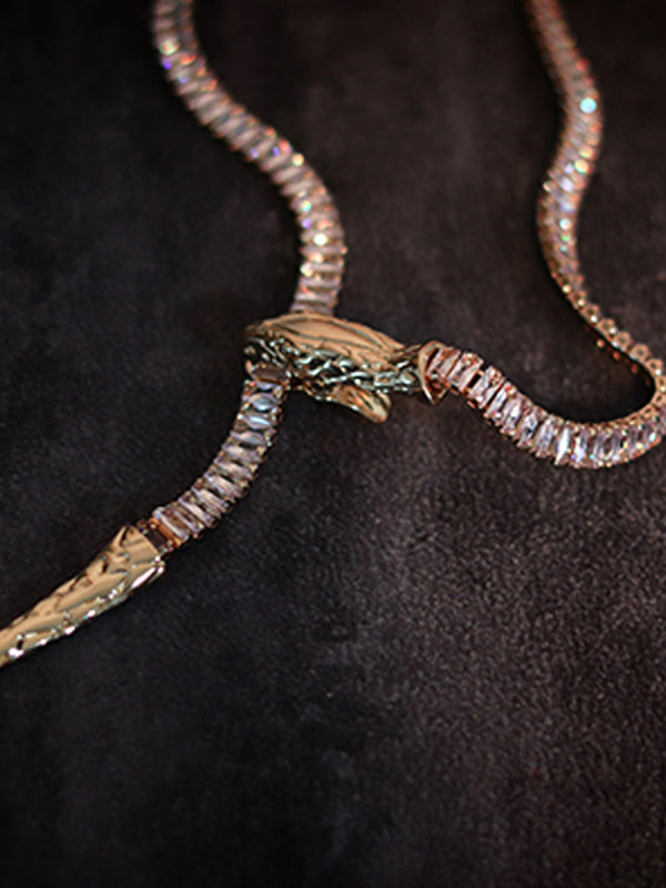 Snake Collar Statement Necklace | Stone Snake Necklace