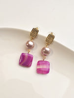 Load image into Gallery viewer, Square Beads Earring Set
