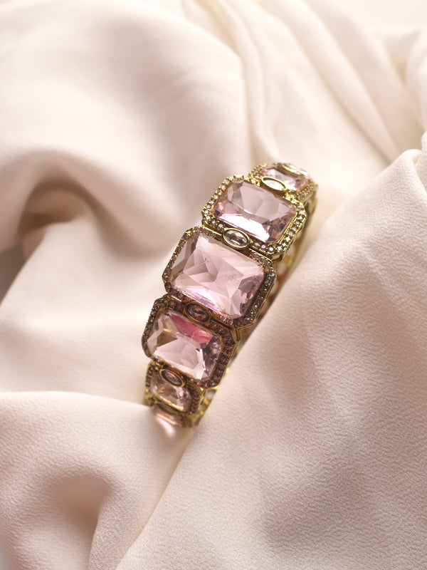 Big Pink Stone Bracelet | White Bracelet