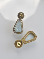 Load image into Gallery viewer, Golden Polish Earrings | Blue Stone Earrings
