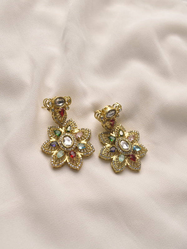 Multi Color Stone Necklace Set | Beautiful Kundan Set