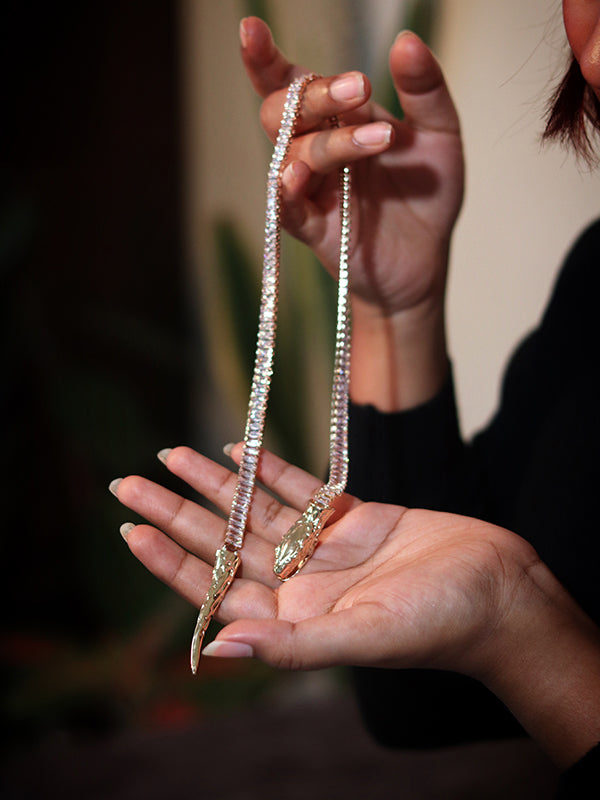 Snake Collar Statement Necklace | Stone Snake Necklace