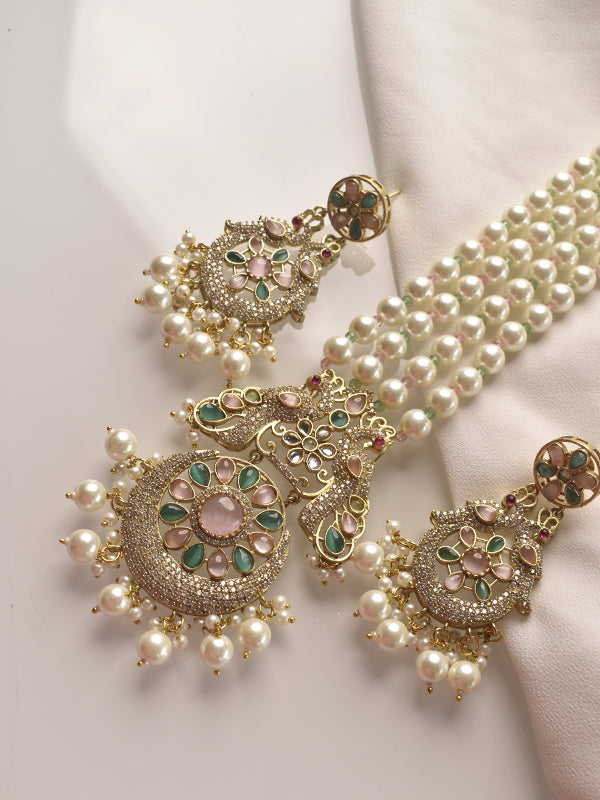 Beautiful Designer Necklace Set | Stone and Pearl Necklace Set