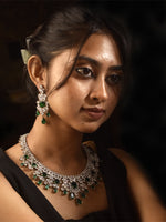 Load image into Gallery viewer, Bridal Stone Necklace Set |  Green Necklace Set
