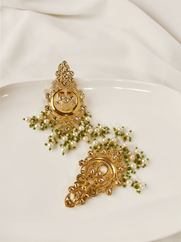 Stylish Danglers Earring | Kundan Earring with Golden Polish