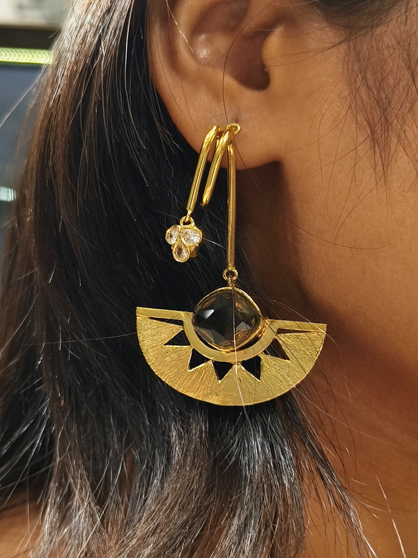 Stylish Golden Polish Earring | Anti Tarnish Stone Earrings