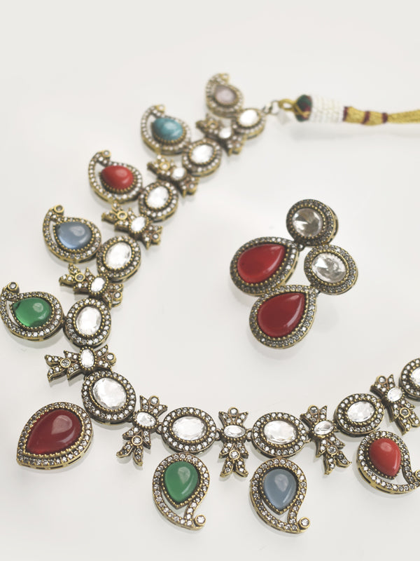 Stylish Multi Colour Stone Jewelry Set