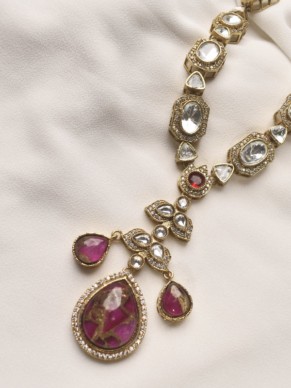 Pink Kundan Necklace set | White Kundan Necklace set