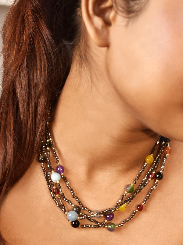 Stylish Beads Necklace | Multi Colour Beads Necklace