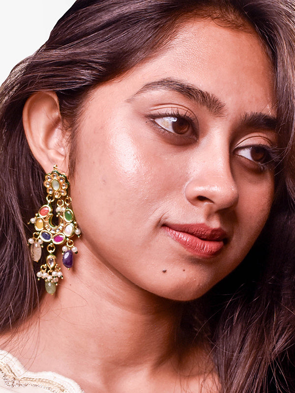  Stylish Kundan Danglers Earring