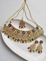 Load image into Gallery viewer, Stylish Kundan Necklace set with Beadeds
