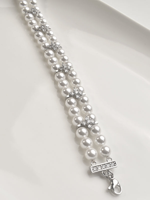 Stylish Pearl Bracelets with AD Stone