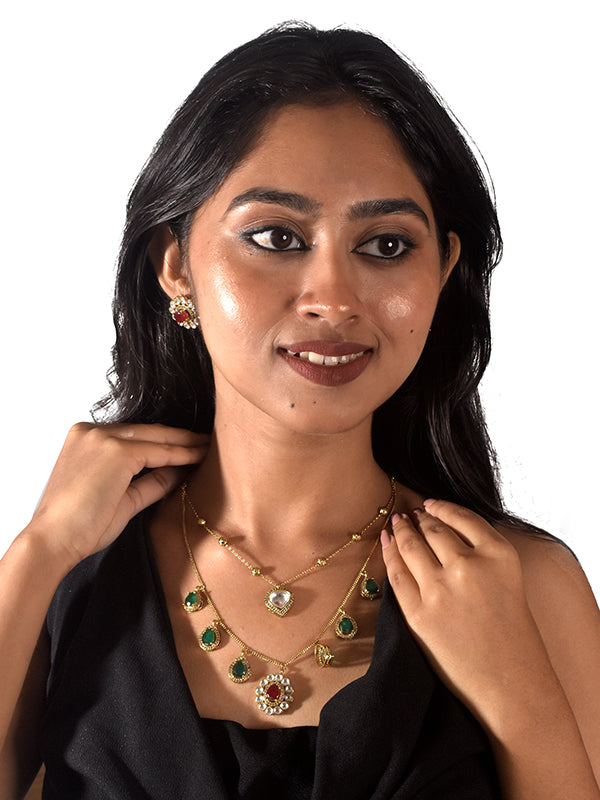 Double Layer Necklace Set | Kundan Necklace