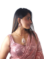 Load image into Gallery viewer, Stylish Pendant Necklace Set Kundan Style Pearl Bird Drop Pendant 
