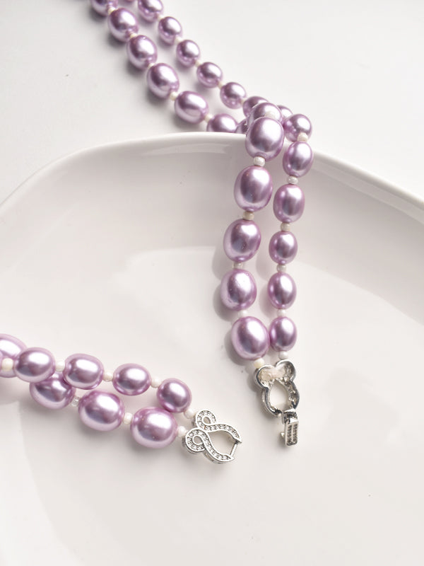 Stylish Two Line Beads Necklace