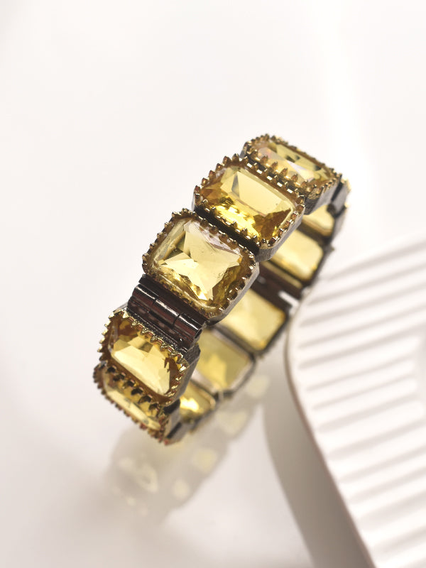 Stylish Yellow Stone Bracelet | Designer Big Stone Bracelet