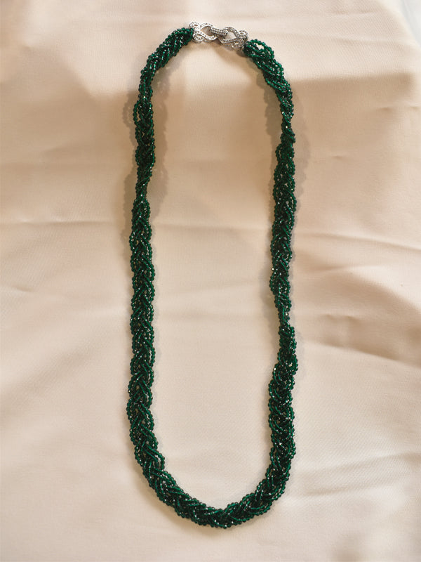 Green Beads Necklace | Tassel Necklace