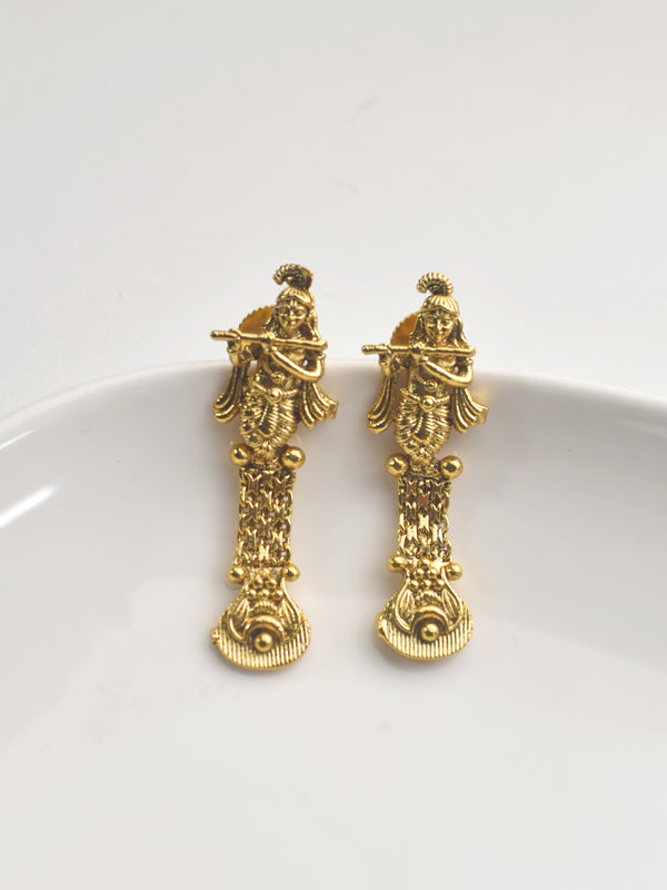 Temple Earring with Lord Krisna