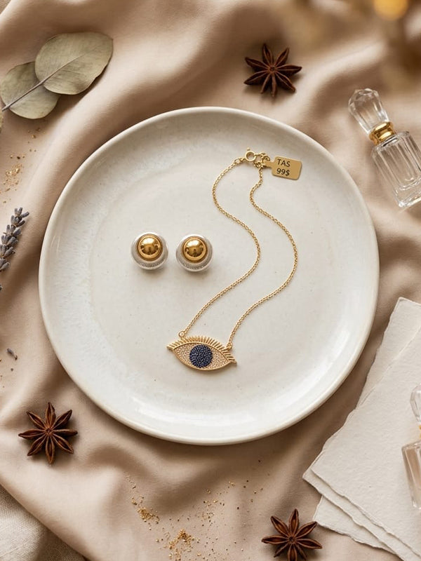The Royal Mystique Evil Eye & Gold Stud Combo