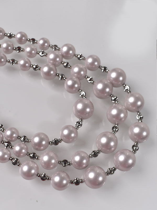 Three Line Pearl Necklace