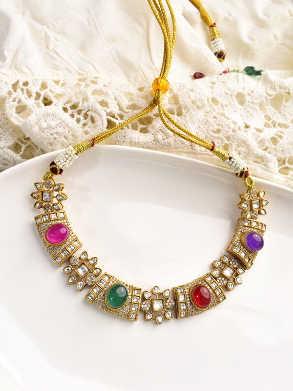 Traditional Necklace Set with Kundan 