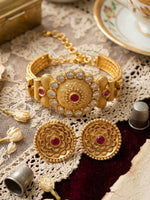 Load image into Gallery viewer, Traditional Gold-toned Jewelry Combo | Classic &amp; Elegant Combined Bracelets and Stud

