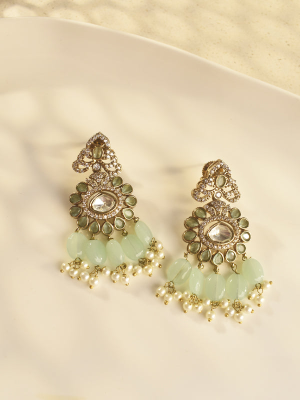  Traditional Look Green Earring