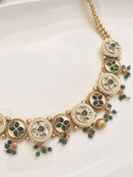Load image into Gallery viewer, Traditional Necklace Set with Green Stones
