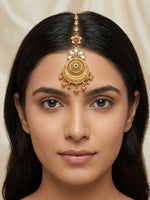Load image into Gallery viewer, Traditional South Indian Dome-Style Chand Maang Tikka 

