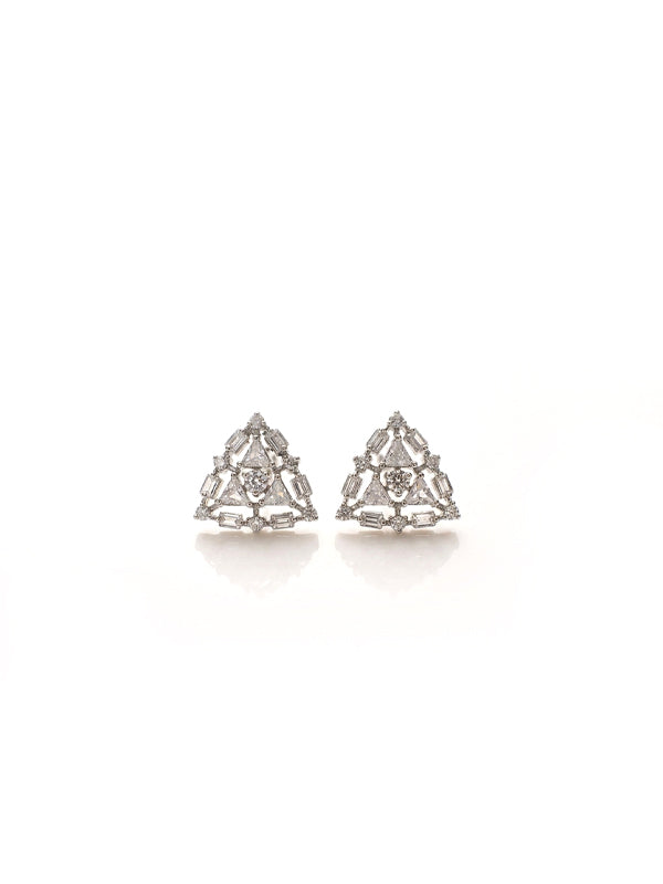 Triangle-Shaped AD Earrings | Stylish AD Studs