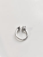 Load image into Gallery viewer,  Two Pear-Shaped White Stone Ring | AD Finger Ring
