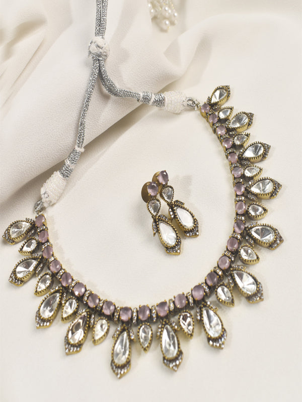 White Kundan Necklace Set