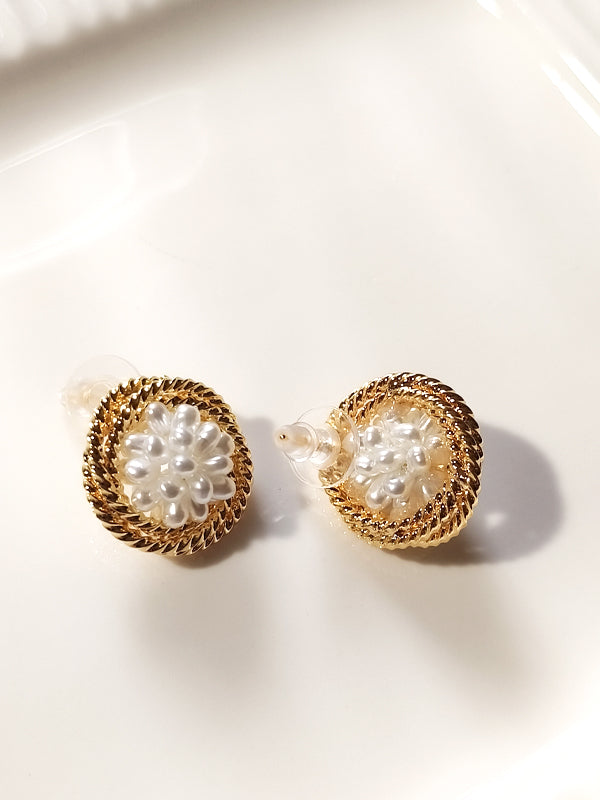 White Pearl Earrings