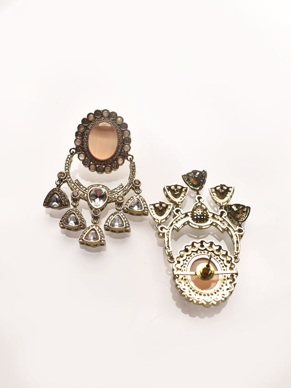 Stylish Kundan Earring | White Stone Earring