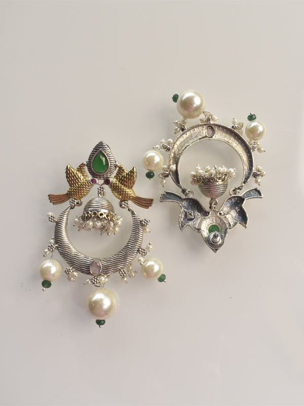 White Stone Earrings