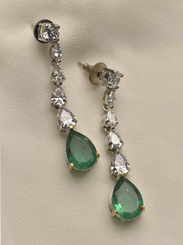 Ad Earrings | Green Stone Earrings