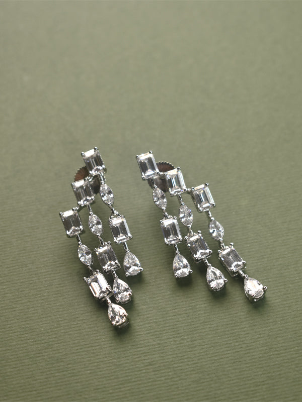 White Stone Earrings