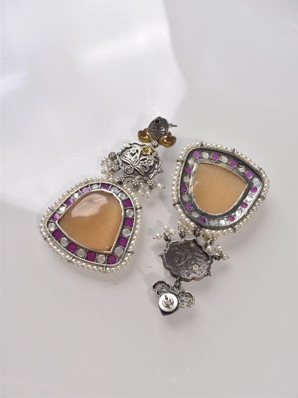 White Stone Earrings