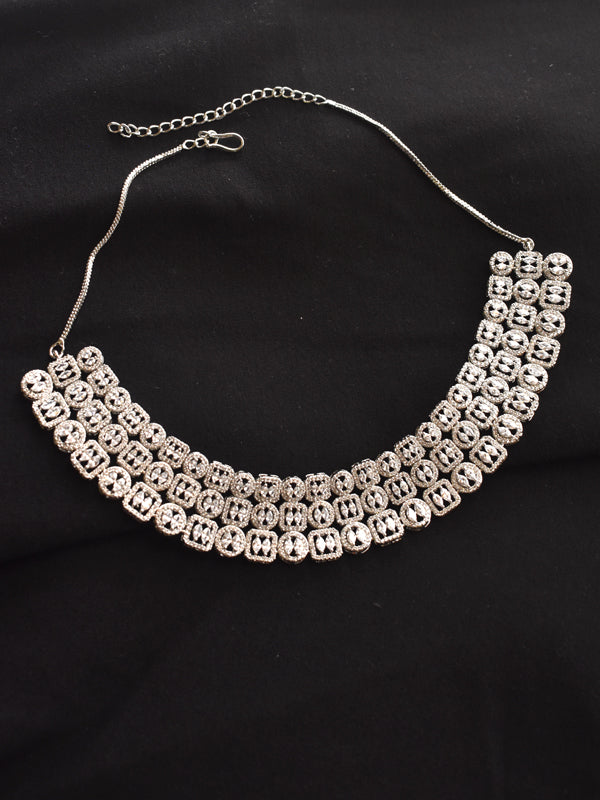 White Stone Necklace Set