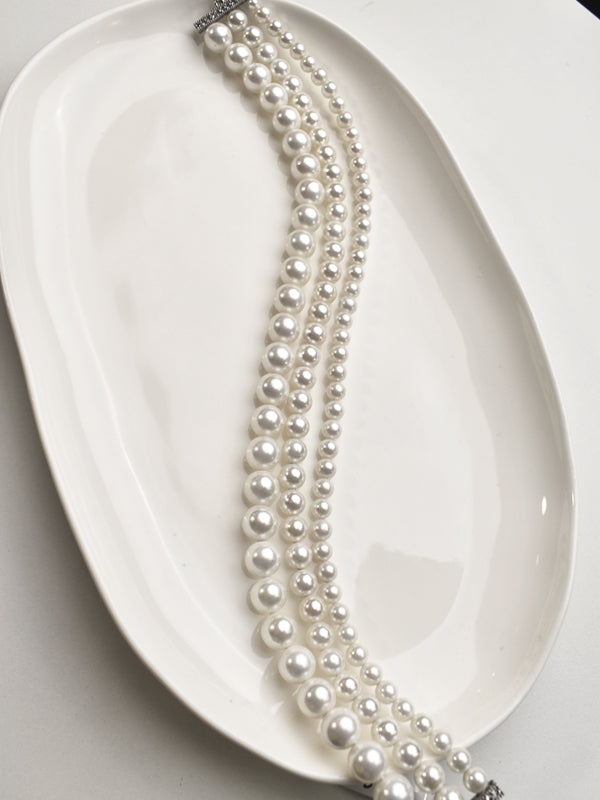 White Pearl Necklace Sat
