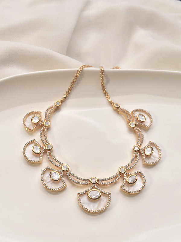 White Necklace with Kundan 