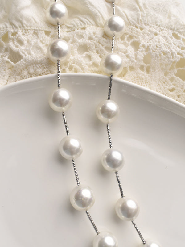 White Pearl Necklace | Beads Necklace with Pendant